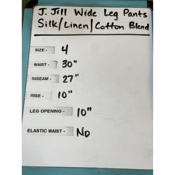 J. Jill Silk Linen blend Wide Leg pant Khaki/olive Pockets Size 4 Career Office - Picture 8 of 8